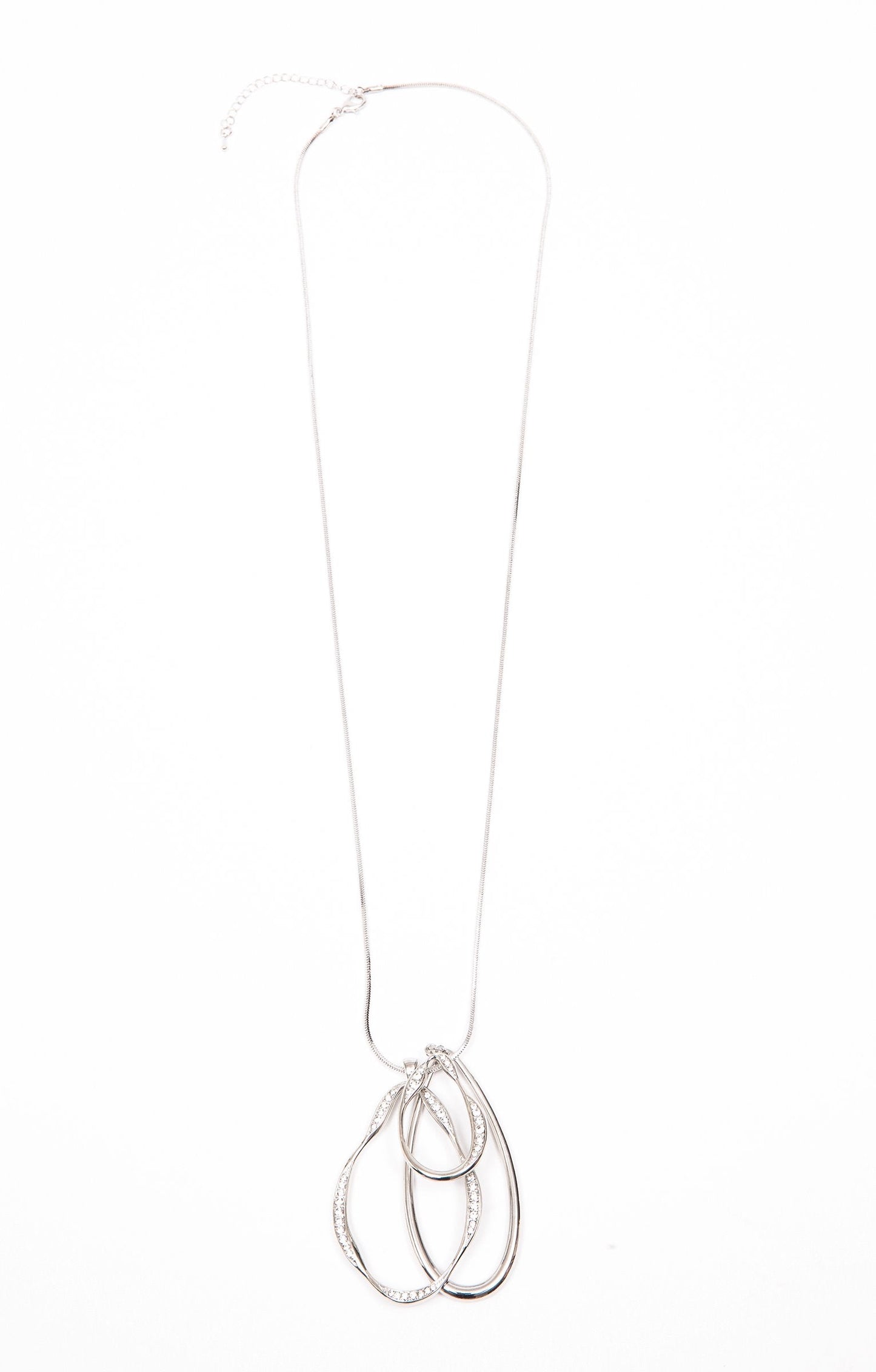 Collier long sautoir pendentif goutte ornée de strass
