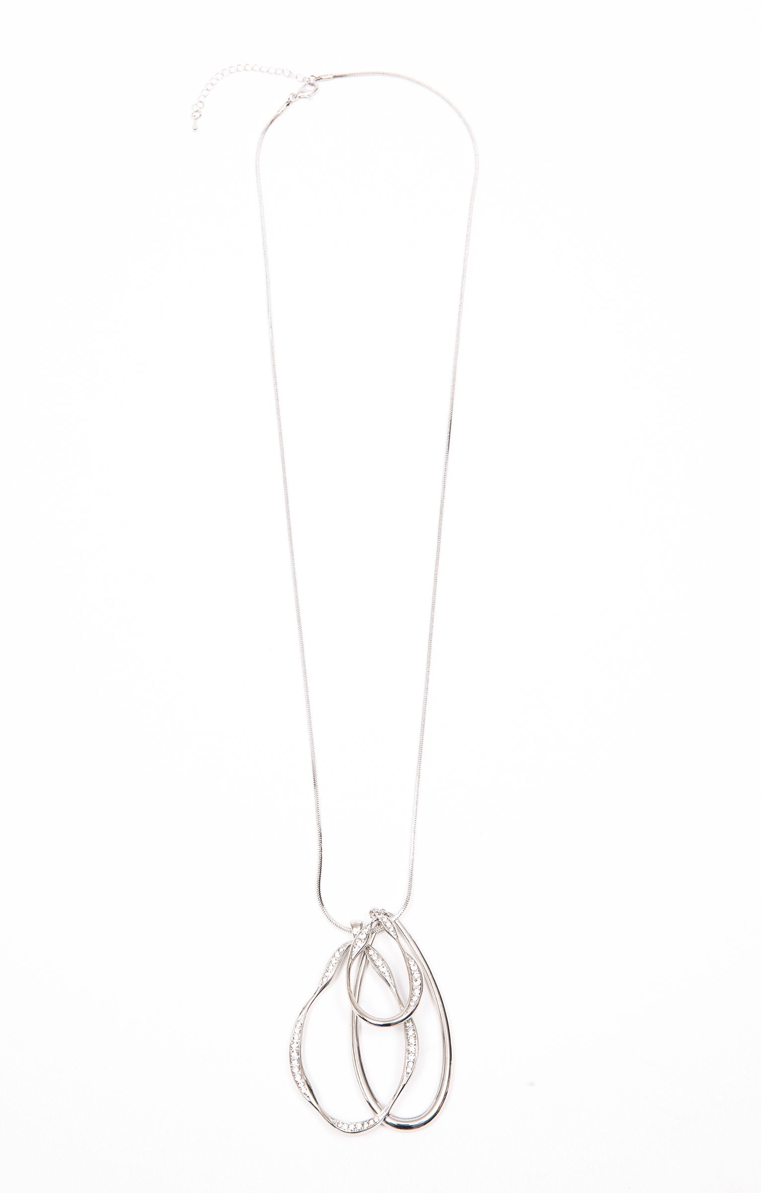 Collier long sautoir pendentif goutte ornée de strass