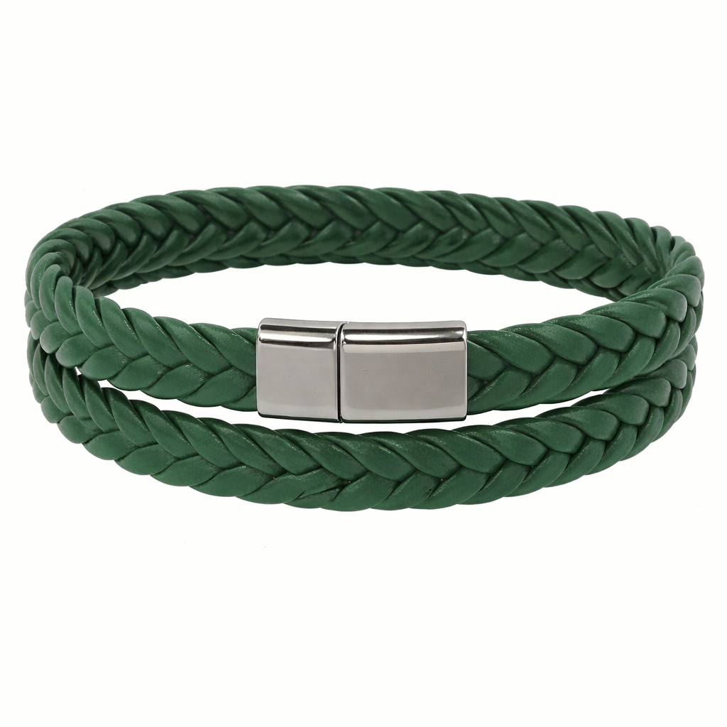Bracelet Double Tour en Cuir Synthétique – Fermoir Magnétique