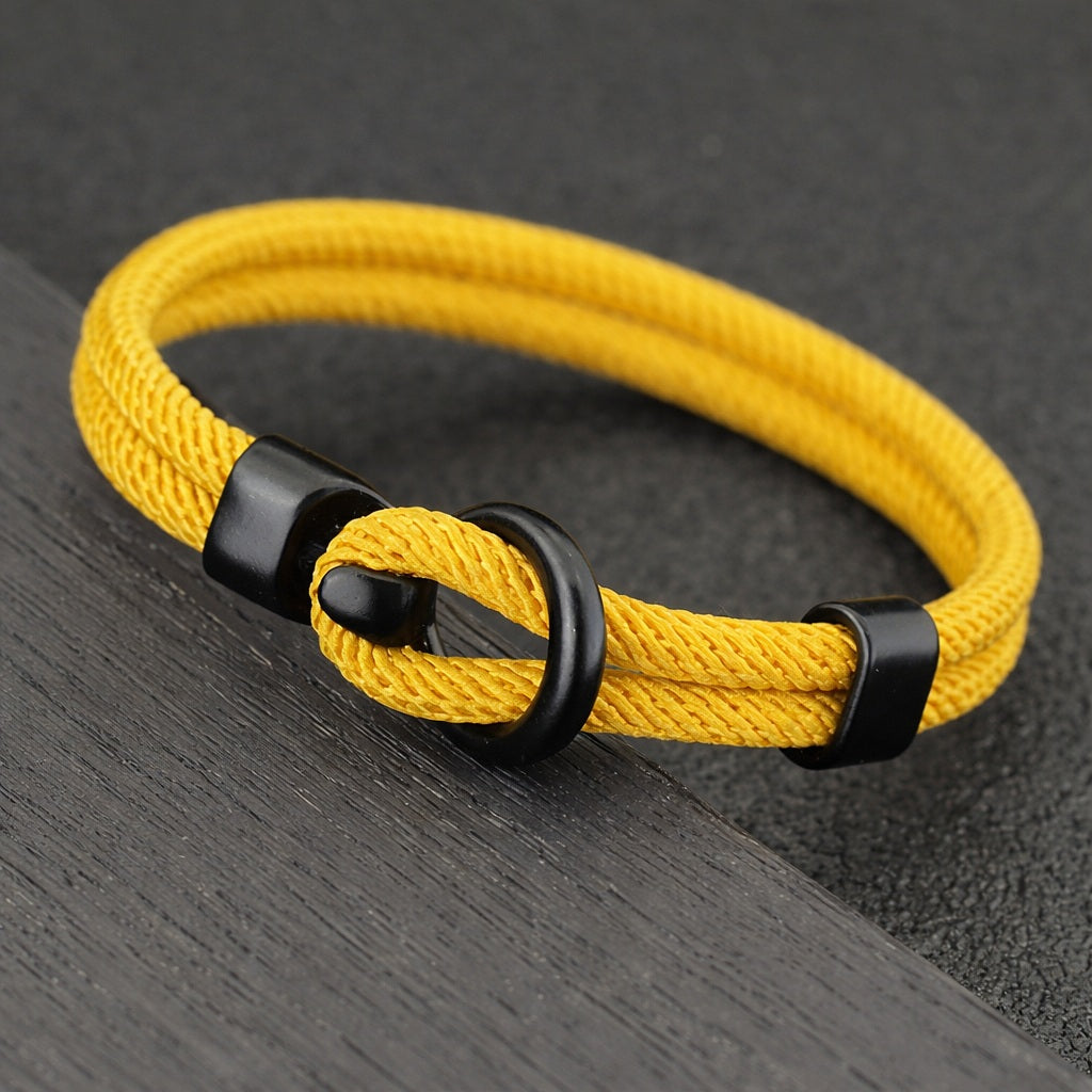 Lot de 2 bracelets en corde 20 cm – Double couche, style minimaliste outdoor