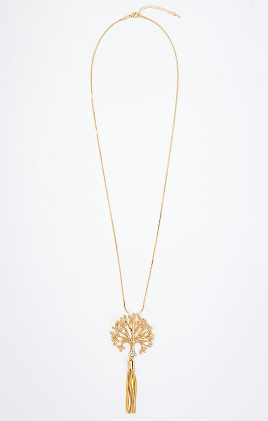 Sautoir pendentif arbre