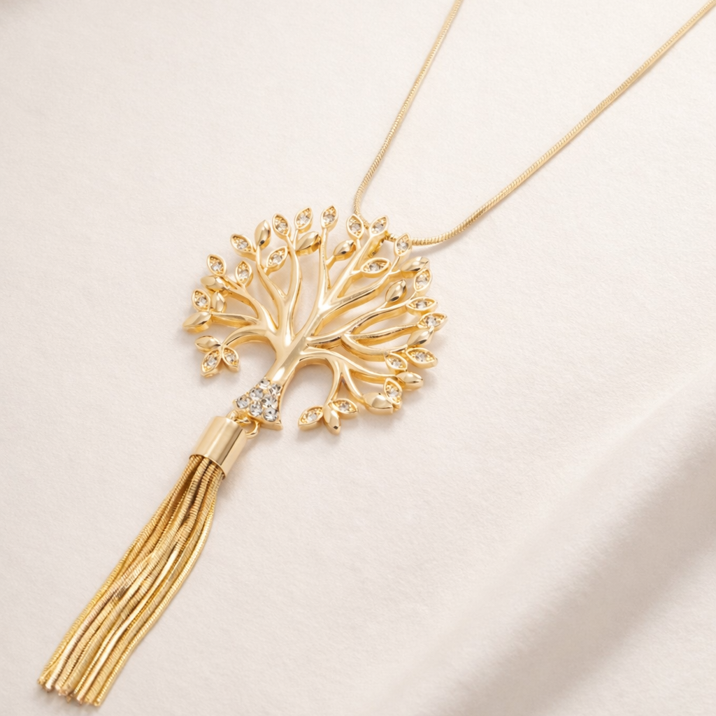 Sautoir pendentif arbre