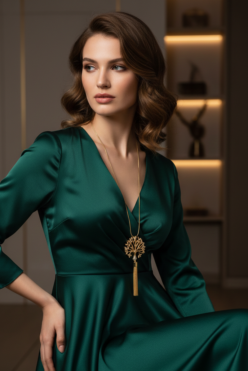 Sautoir pendentif arbre