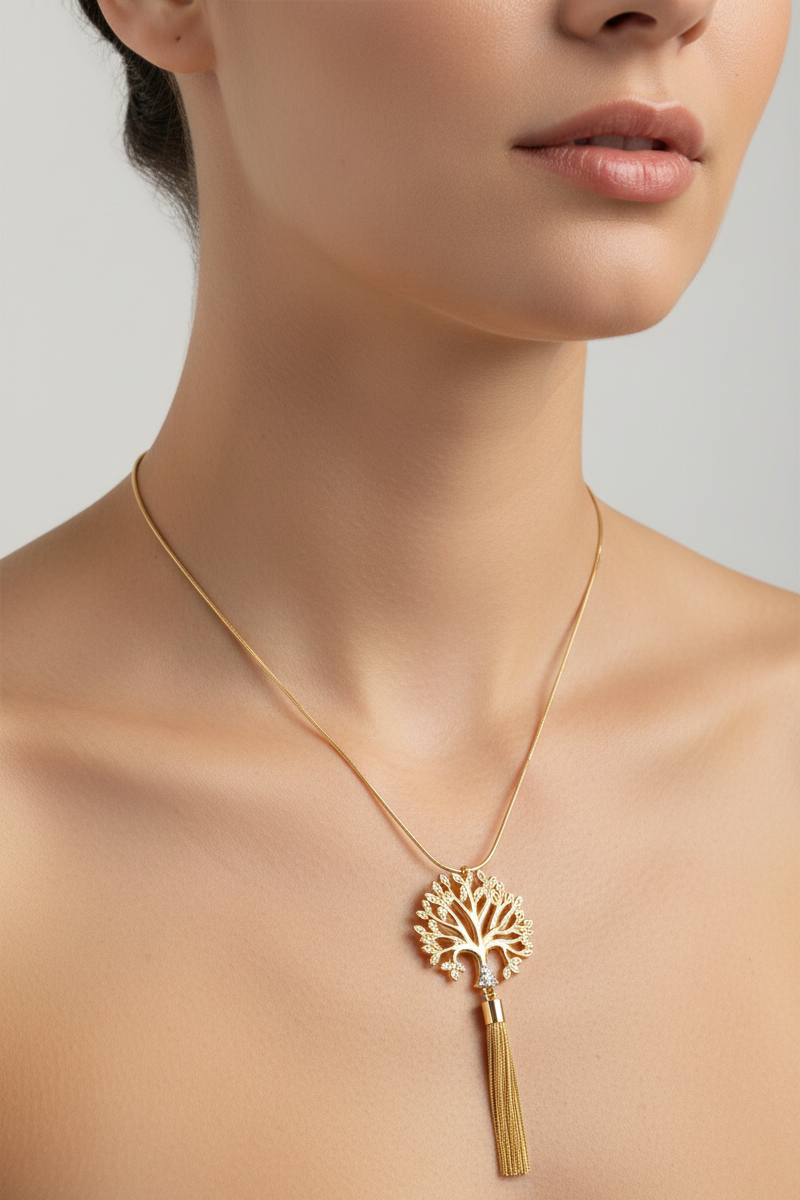 Sautoir pendentif arbre