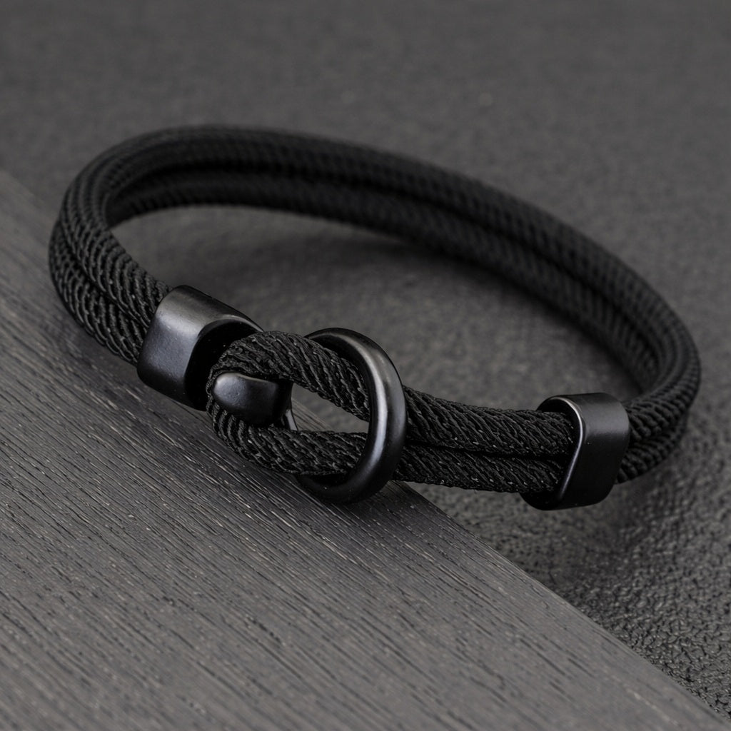 Lot de 2 bracelets en corde 20 cm – Double couche, style minimaliste outdoor