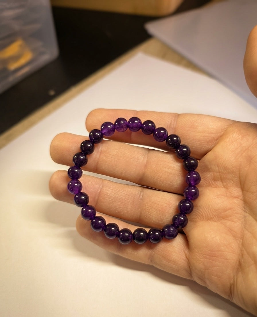 Bracelet Élégance Violet – Perles 8 mm