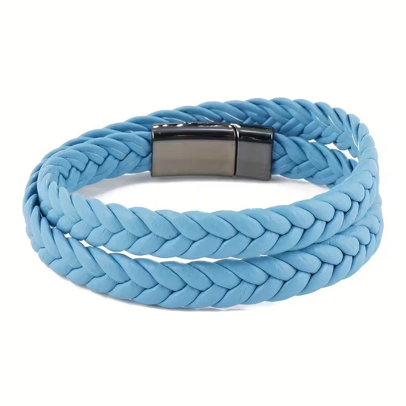 Bracelet Double Tour en Cuir Synthétique – Fermoir Magnétique