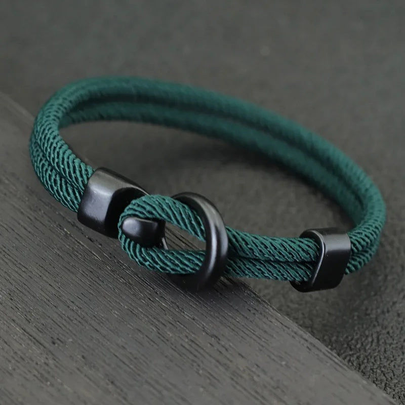 Lot de 2 bracelets en corde 20 cm – Double couche, style minimaliste outdoor